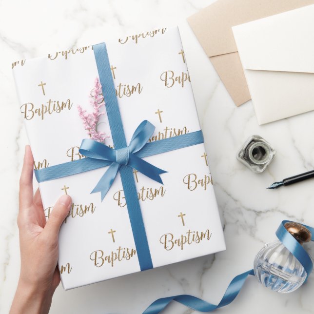 Goldkreuz Taufe Wiederholung Christlich Geschenkpapier (Schenken)