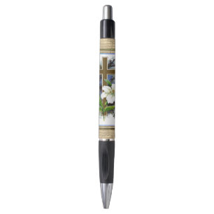 Goldkreuz und Blume Pen Kugelschreiber