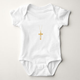 Goldkreuz und Kette, aussehen wie wirklicher Baby Strampler