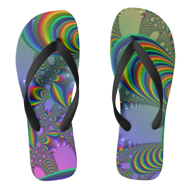 Goldkristall-Fraktal-Flip-Flops Flip Flops (Fußbett)