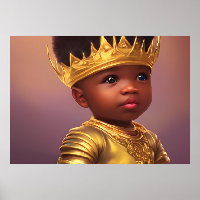 Goldkrone des niedlichen Babyjungen Poster (Vorne)