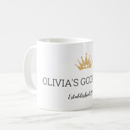 Goldkrone Jahr der Weihnachtsfeier Godvaters Kaffeetasse