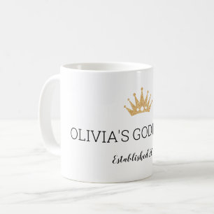 Goldkrone Jahr der Weihnachtsfeier Godvaters Kaffeetasse