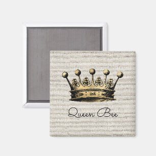 Goldkrone Königin Bee Linen Chic Spaß Magnet