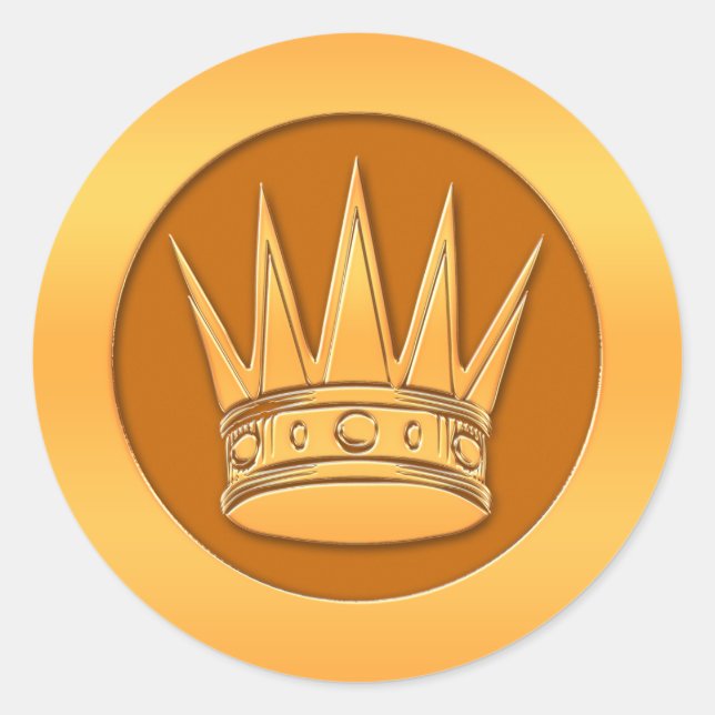Goldkrone Runder Aufkleber (Vorderseite)