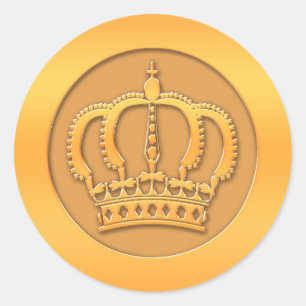 Goldkrone Runder Aufkleber