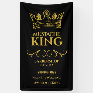 Goldkrone und Mustache Barbershop Banner