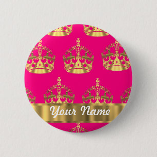 Goldkronen auf Pink Button