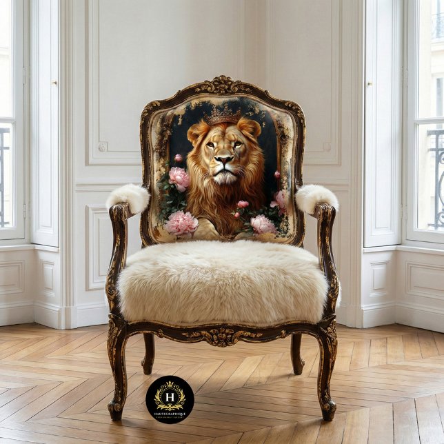 Goldkronen-Löwe rosa Vintage Decoupage Seidenpapier (Von Creator hochgeladen)