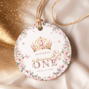 Goldkronen-Prinzessin-Girl 1. Geburtstag Geschenkanhänger