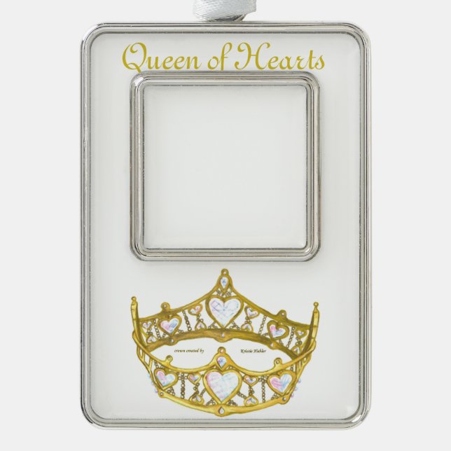 Goldkronengestalt der Königin des Herzens - Foto Rahmen-Ornament Silber (Vorderseite)
