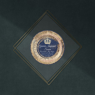 Goldkronenname Blauer Glitzer Körperkosmetik Runder Aufkleber