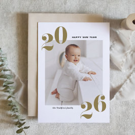Goldkühne Typografie 2025 Neues Jahr Foto Feiertagskarte