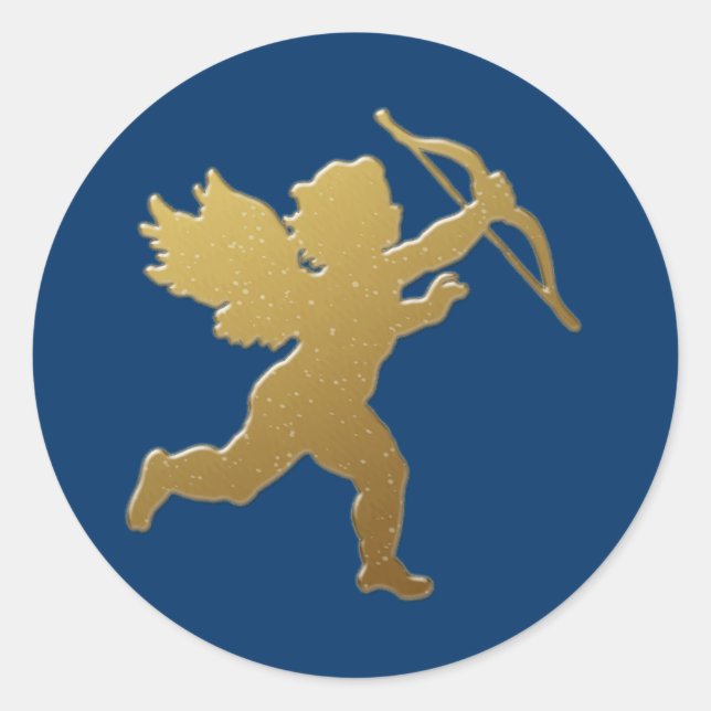 Goldkupid Runder Aufkleber (Vorderseite)