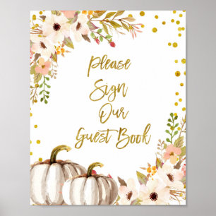 Goldkürbis Bitte unterzeichnen Sie unser Gästebuch