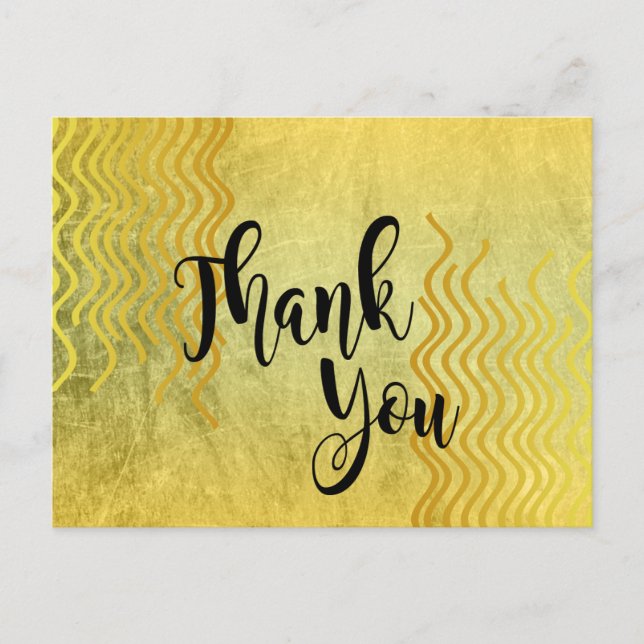Goldkurven Vielen Dank für Ihre Hochzeit Postkarte (Vorderseite)