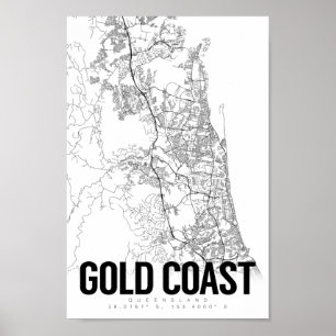 Goldküste Australien Minimalistische Karte Poster