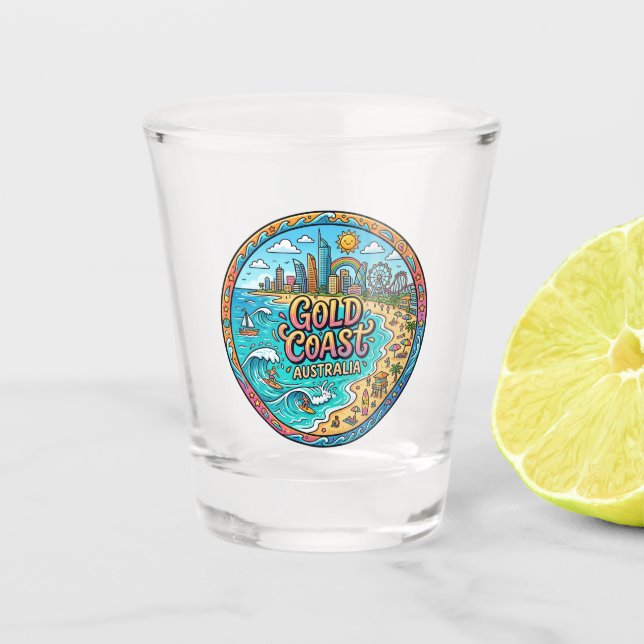 Goldküste Australien Schnapsglas (Vorderseite)