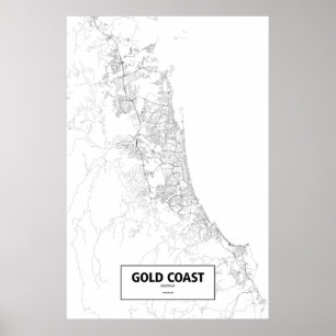 Goldküste, Australien (schwarz auf weiß) Poster
