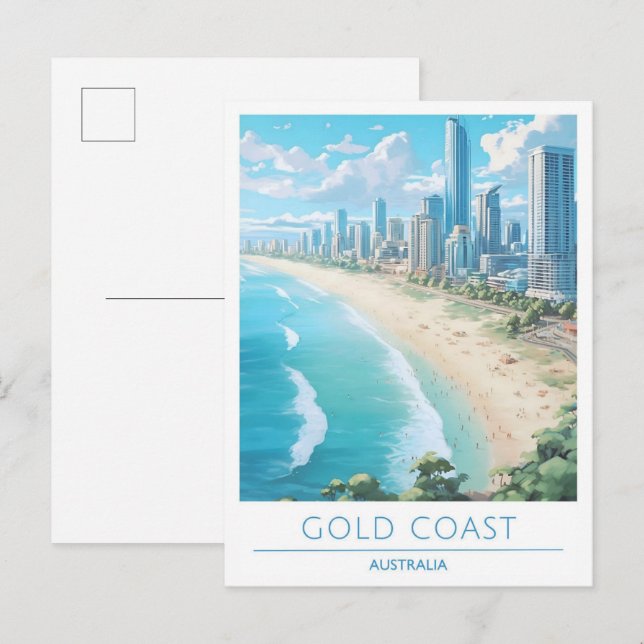 Goldküste Australien Vintage Travel Postkarte (Vorne/Hinten)