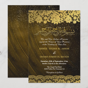 Goldlace Islamische Hochzeit Einladung