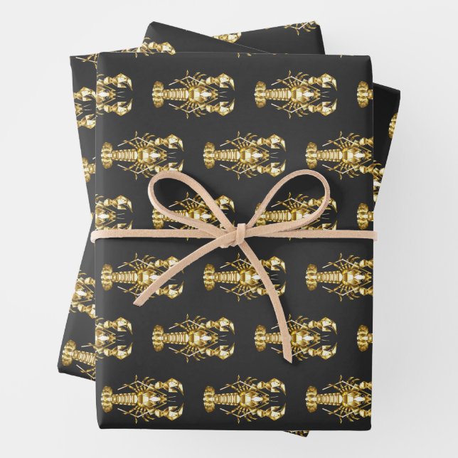 Goldlachs Geschenkpapier Set (Beispiel)