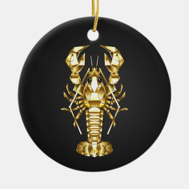 Goldlachs Keramik Ornament (Vorne)
