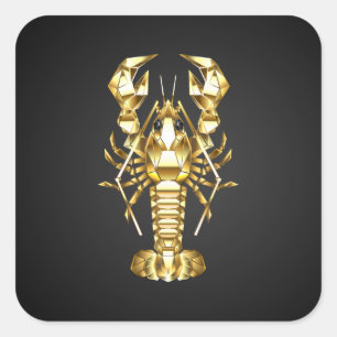 Goldlachs Quadratischer Aufkleber
