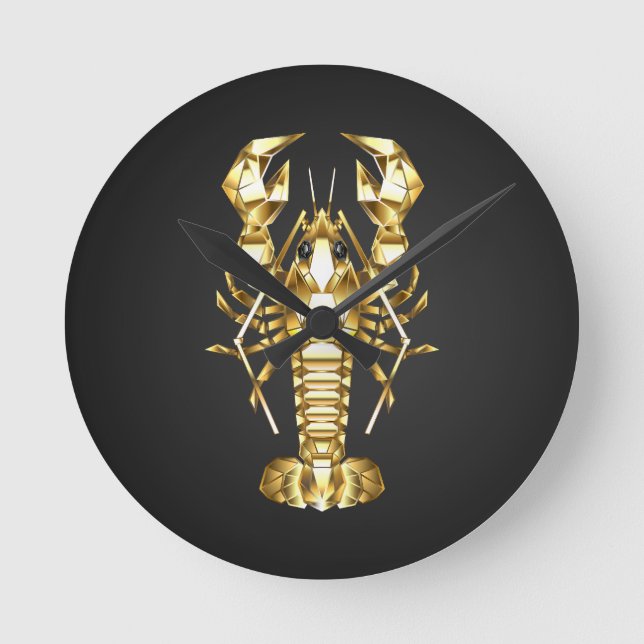 Goldlachs Runde Wanduhr (Vorderseite)