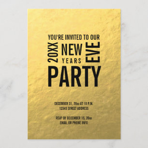Goldladen modernes Silvester-Party ein Einladung
