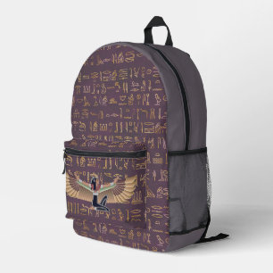 Goldlavender ägyptische Prinzessin Hieroglyphen Bedruckter Rucksack