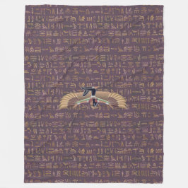 Goldlavender ägyptische Prinzessin Hieroglyphen Fleecedecke