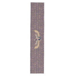 Goldlavender ägyptische Prinzessin Hieroglyphen Mittelgroßer Tischläufer
