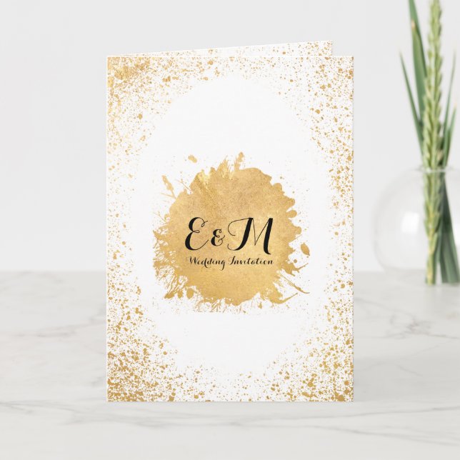 Goldleaf-Spray-Einladung Einladung (Vorderseite)