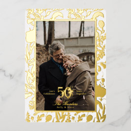 Goldleaf-Wildblume 50. Hochzeitsanfang Folieneinladung
