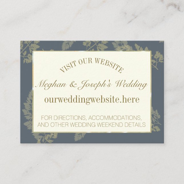 Goldleaf Woodland Hochzeitsinformation Beilage Begleitkarte (Vorderseite)