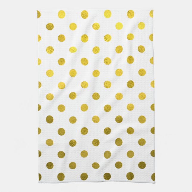 Goldleder Metallische Imitat Fohlen Kleiner Polka  Geschirrtuch (Vertikal)