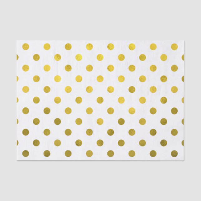 Goldleder Metallische Imitat Fohlen Kleiner Polka  Seidenpapier (Vorderseite)