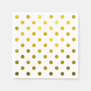 Goldleder Metallische Imitat Fossil Große Polka D Serviette