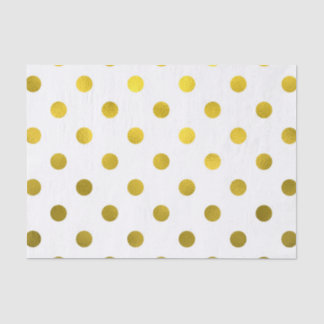 Goldleder Metallische Imitat Fossil Große Polka Do Seidenpapier
