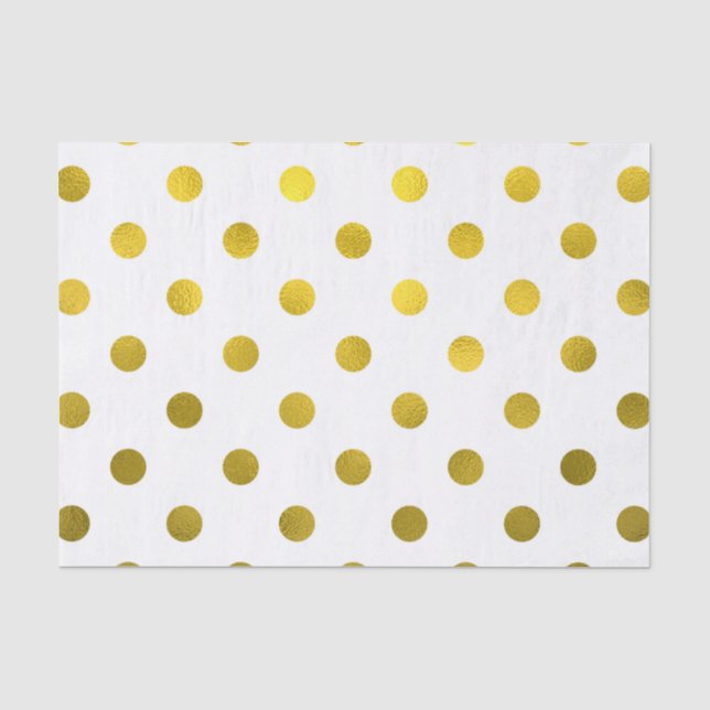 Goldleder Metallische Imitat Fossil Große Polka Do Seidenpapier (Vorderseite)
