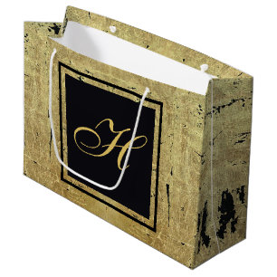 Goldleder-Monogramm Große Geschenktüte