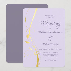 Goldleder Swirl Bale Orchid Einladung zur Hochzeit