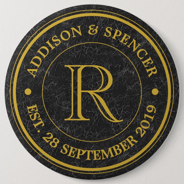 Goldleder zum Hochzeitstag Button (Vorderseite)
