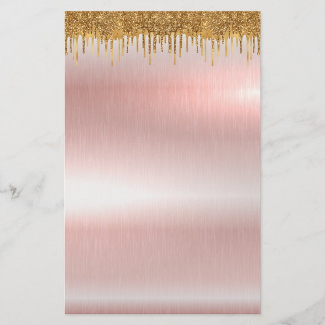 Goldleere Flyer 5,5" x 8,5" für elegante Rose (Vorne)