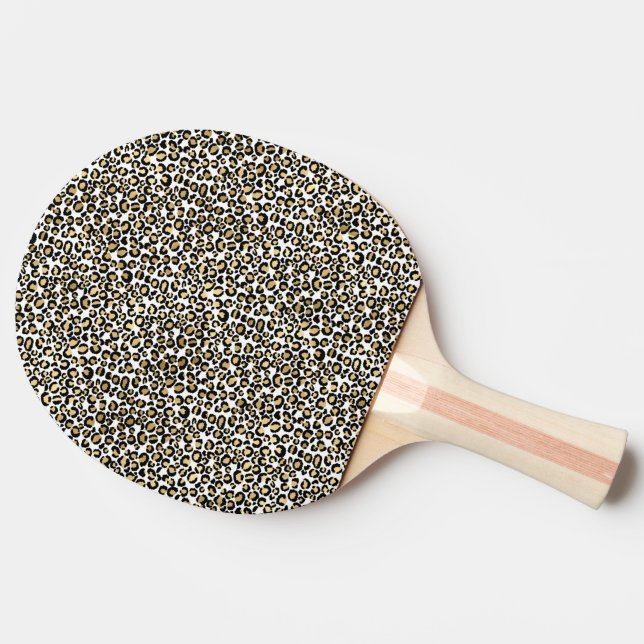 Goldleopardrucke Tischtennis Schläger (Seitenansicht)
