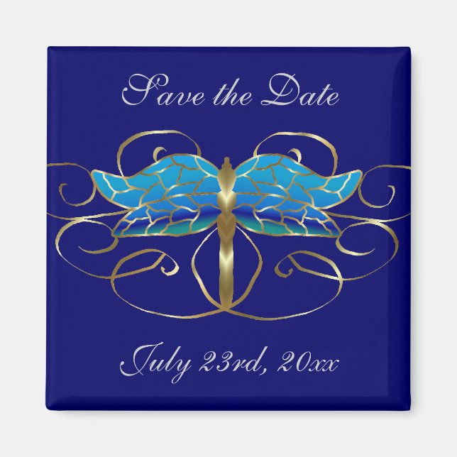 Goldlibelletiara-Save the Date Magnet (Vorne)