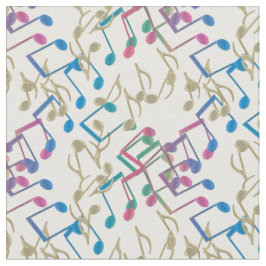 Goldlila blaues Musiknoten-Muster-Weiß-Gewebe Stoff