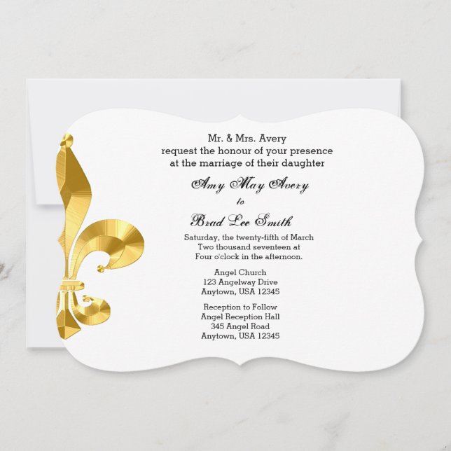 GoldLilie, die Einladung Wedding ist (Vorderseite)