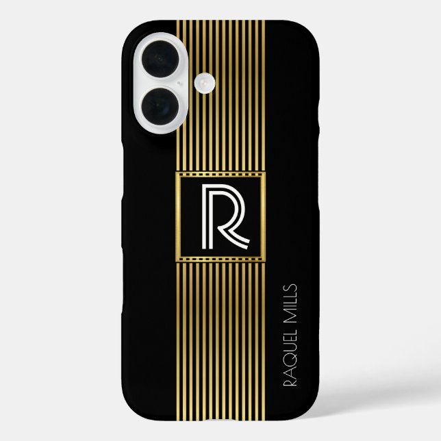 Goldlinien Monogramm / mit Monogramm schwarz title_seo2 (Rückseite)